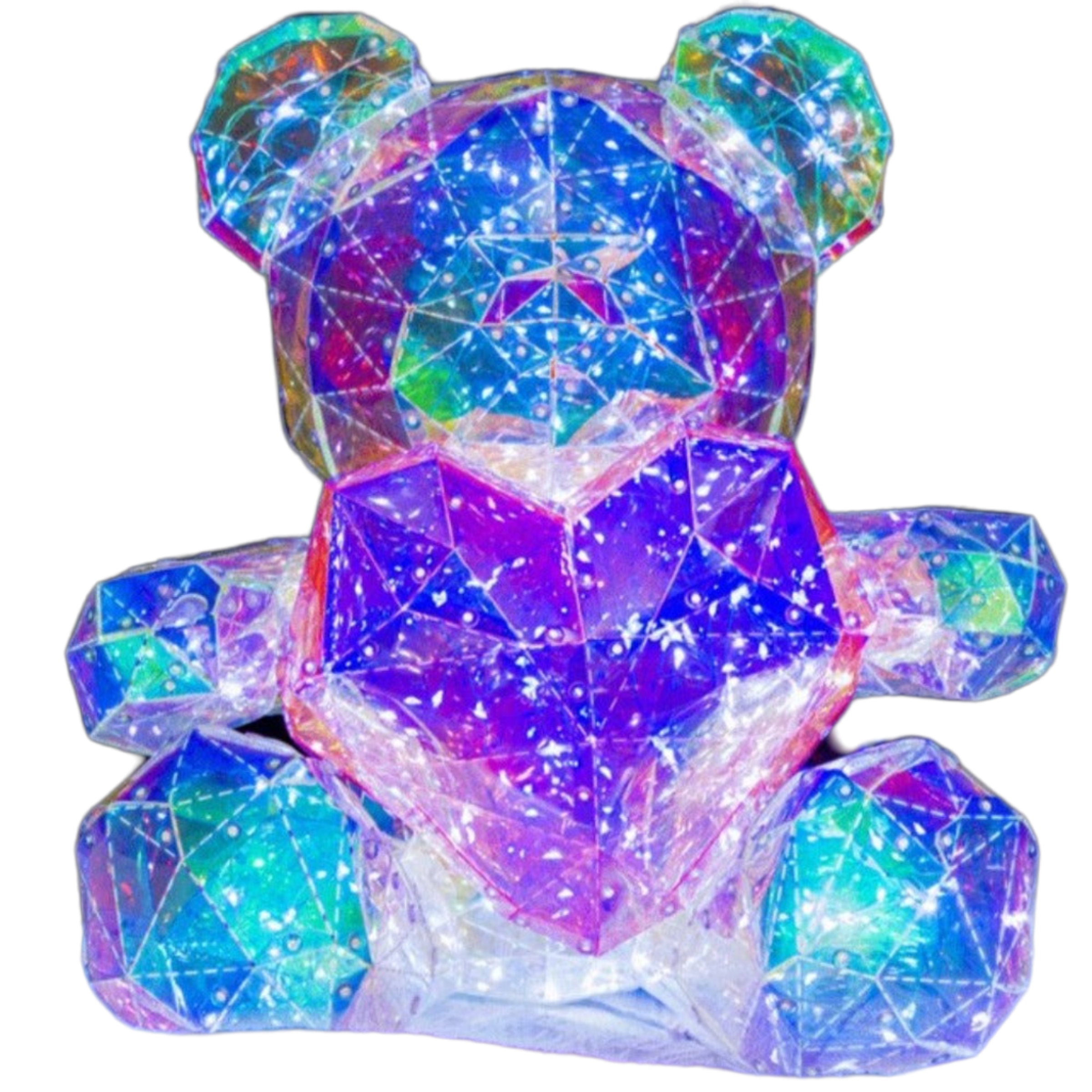 Crystal Bear Heart Valentines Day Light Up LED Rainbow Diamond Galaxy