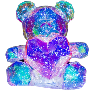 Crystal Bear Heart Valentines Day Light Up LED Rainbow Diamond Galaxy