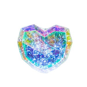 Crystal Heart Valentines Day Light Up LED Rainbow Diamond Galaxy