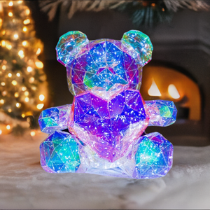 "Galaxy Crystal Bear" Luminous Heart Lights Up (4 Options) w/Gift Box