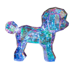 Crystal Dog Valentines Day Light Up LED Rainbow Diamond Galaxy