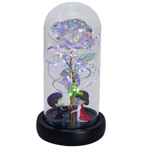 Rainbow Orbs Galaxy Enchanted Rose LED Glass Display (7 Designs)