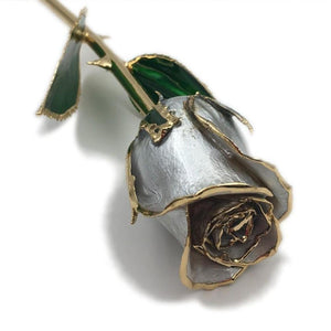 Preserved 24k Gold Long Stem Immortal Rose Closed Bud (11 Colors) with Display Stand