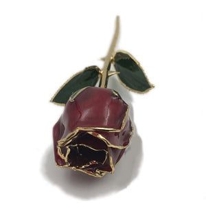 Preserved 24k Gold Long Stem Immortal Rose Closed Bud (11 Colors) with Display Stand