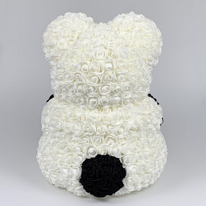 XL Panda Enchanted Forever Rose Heart Teddy Bear (2 Designs)