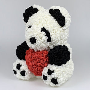XL Panda Enchanted Forever Rose Heart Teddy Bear (2 Designs)