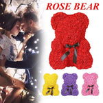 Purple / Blue Enchanted Forever Rose Teddy Bear Plush