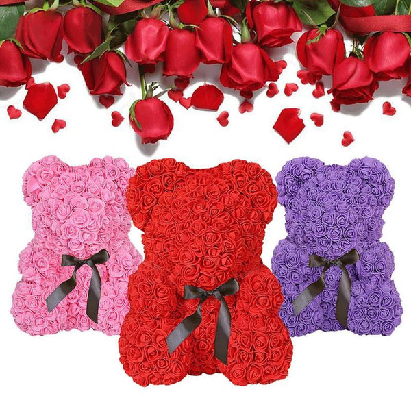 Valentines Day Rose Bear Teddy Purple Flower Red 40cm Wife Mom Florist ...