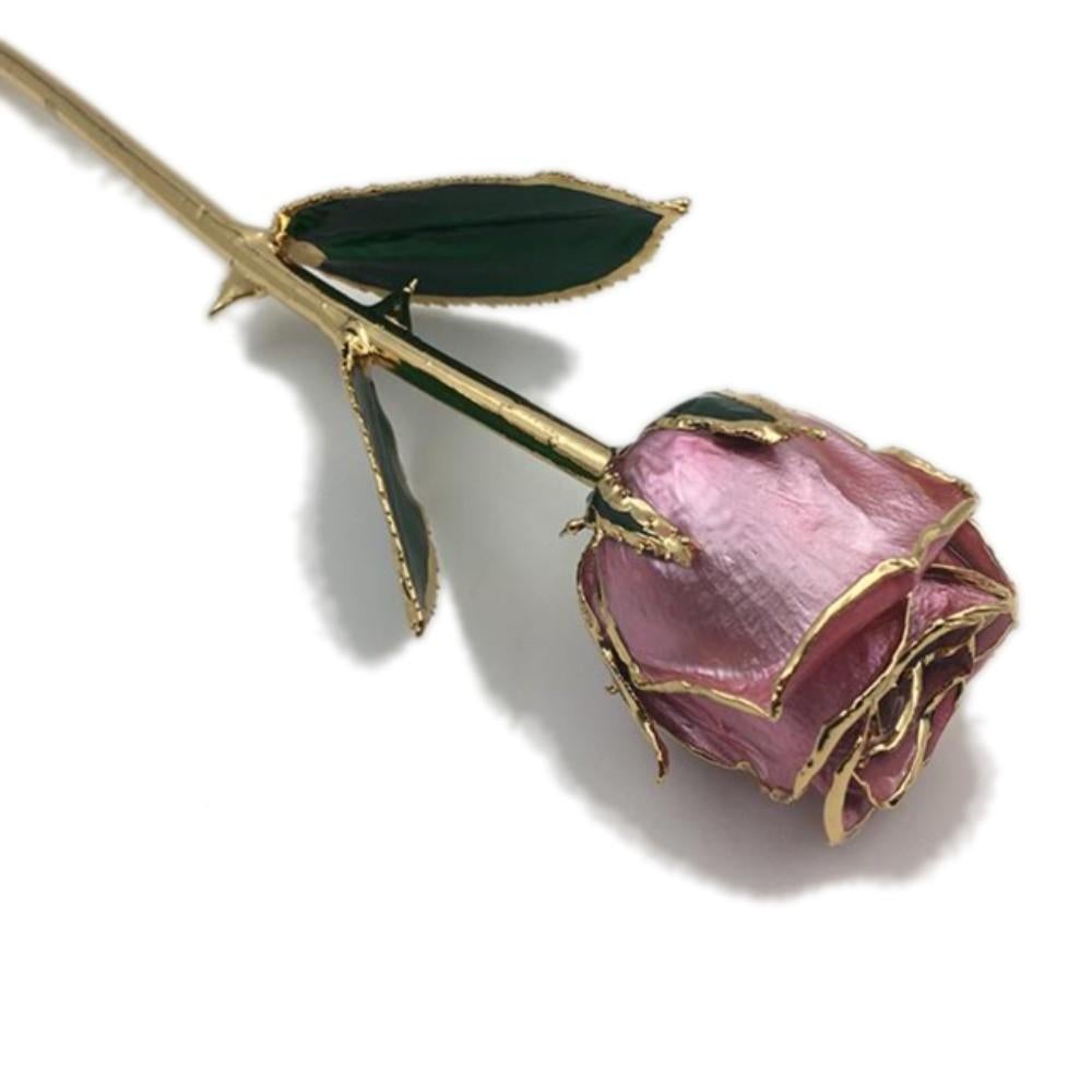 Preserved 24k Gold Long Stem Immortal Rose Closed Bud (11 Colors) with Display Stand