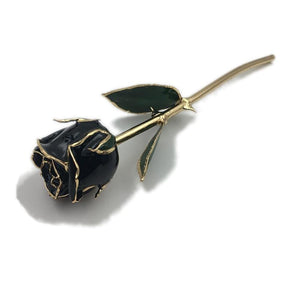 Preserved 24k Gold Long Stem Immortal Rose Closed Bud (11 Colors) with Display Stand