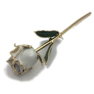 Preserved 24k Gold Long Stem Immortal Rose Closed Bud (11 Colors) with Display Stand