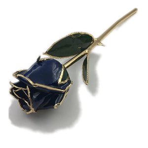 Preserved 24k Gold Long Stem Immortal Rose Closed Bud (11 Colors) with Display Stand