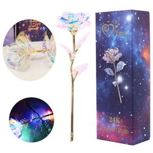 24k "Galaxy" Gold Rose "Love You For Life" Love w/Light or Display Stand
