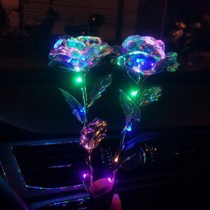 Upgraded 24k "Galaxy" Gold Rose "Love You For Life" Love Light Up With Display Stand