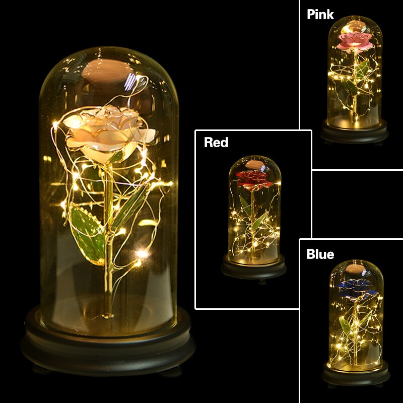 Immortal 24k Enchanted Rose LED Glass Display (5 Designs)