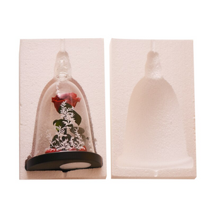 Immortal Enchanted Bell Rose LED Glass Display (Preserved or Artificial)