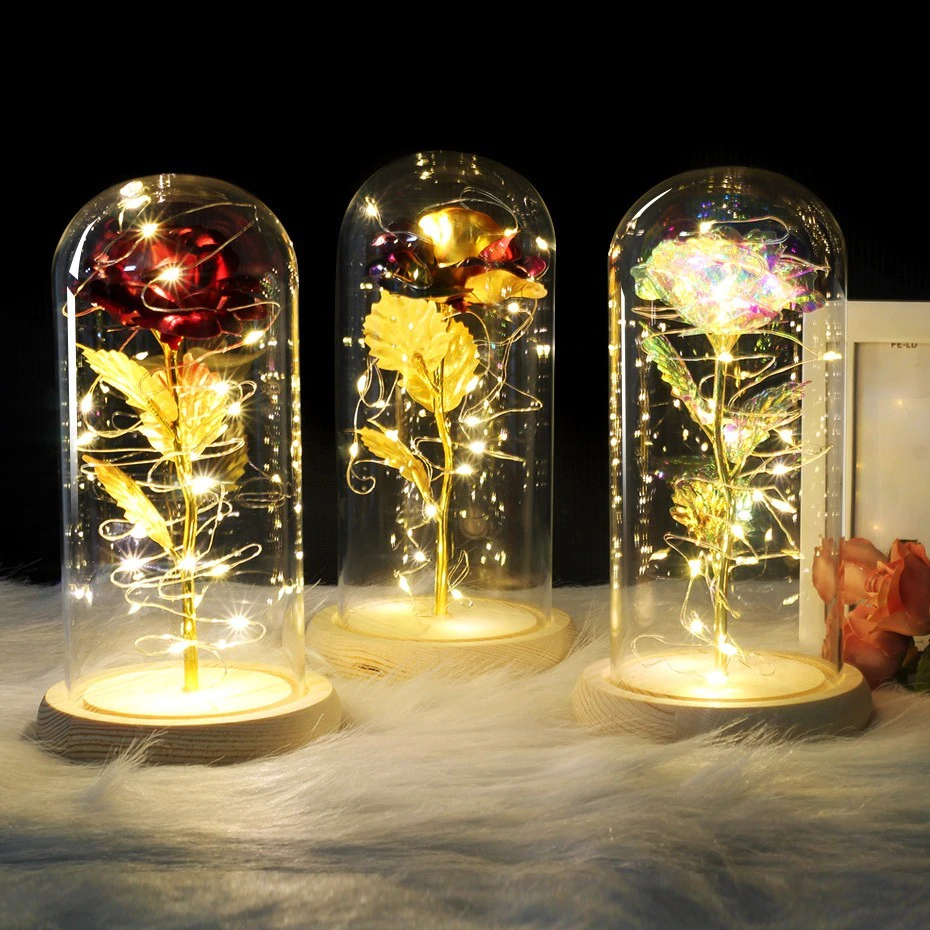 Galaxy Enchanted Rose LED Glass Display (8 Designs)