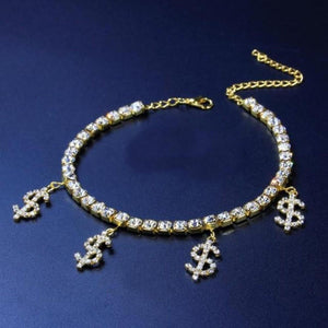 Iced Butterfly Pendant Anklet (12 Variants) 3 Colors Cubic Zirconia