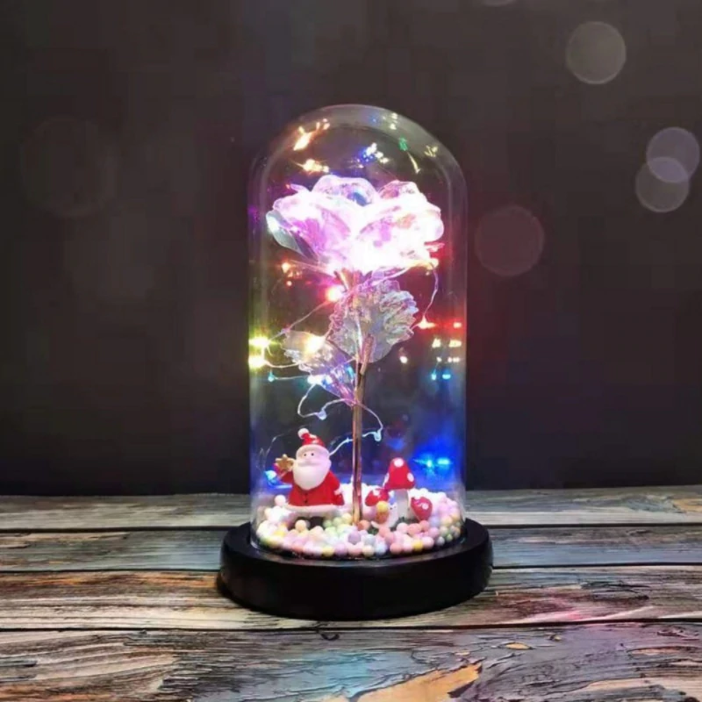 Rainbow Orbs Galaxy Enchanted Rose LED Glass Display (7 Designs)