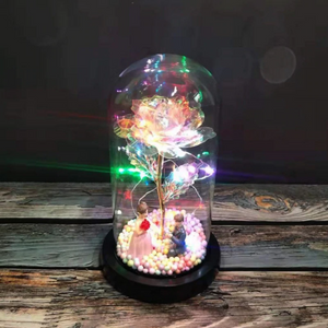Rainbow Orbs Galaxy Enchanted Rose LED Glass Display (7 Designs)