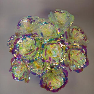 Galaxy Rose One Dozen 12 Flower Arrangement Round Suede Box & 3D Pop Up Gift Card