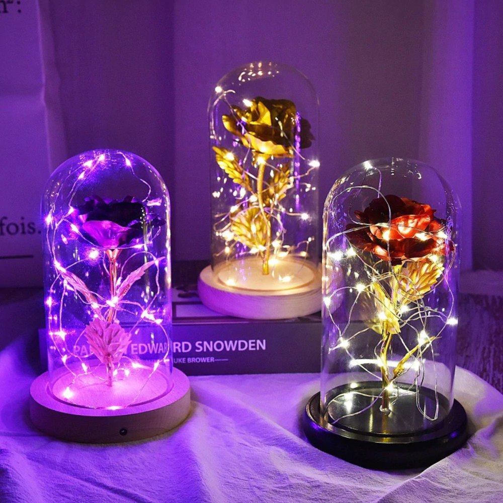 Galaxy Enchanted Rose LED Glass Display (8 Designs)