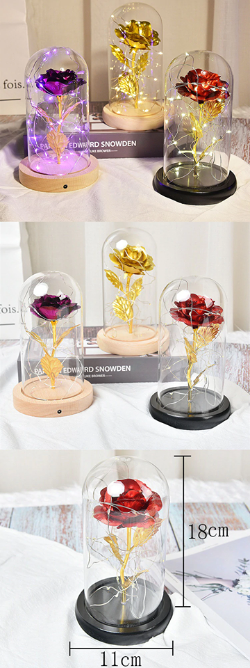 Galaxy Enchanted Rose LED Glass Display (8 Designs)