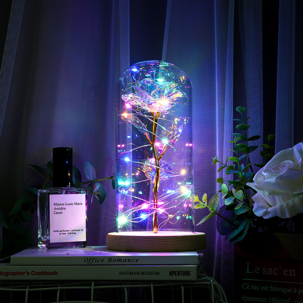 Galaxy Enchanted Rose LED Glass Display