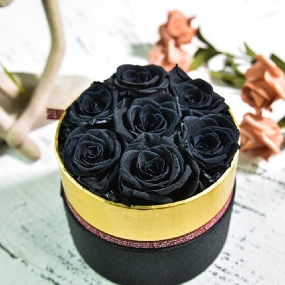 Luxurious Immortal Enchanted Preserved Rose In Round Gift Box (4 Sizes) 7 Colors