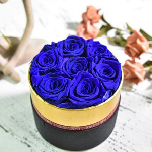 Luxurious Immortal Enchanted Preserved Rose In Round Gift Box (4 Sizes) 7 Colors