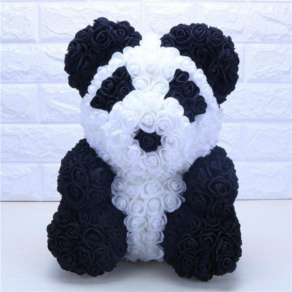 XL Panda Enchanted Forever Rose Heart Teddy Bear (2 Designs)