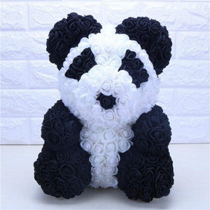 XL Panda Enchanted Forever Rose Heart Teddy Bear (2 Designs)
