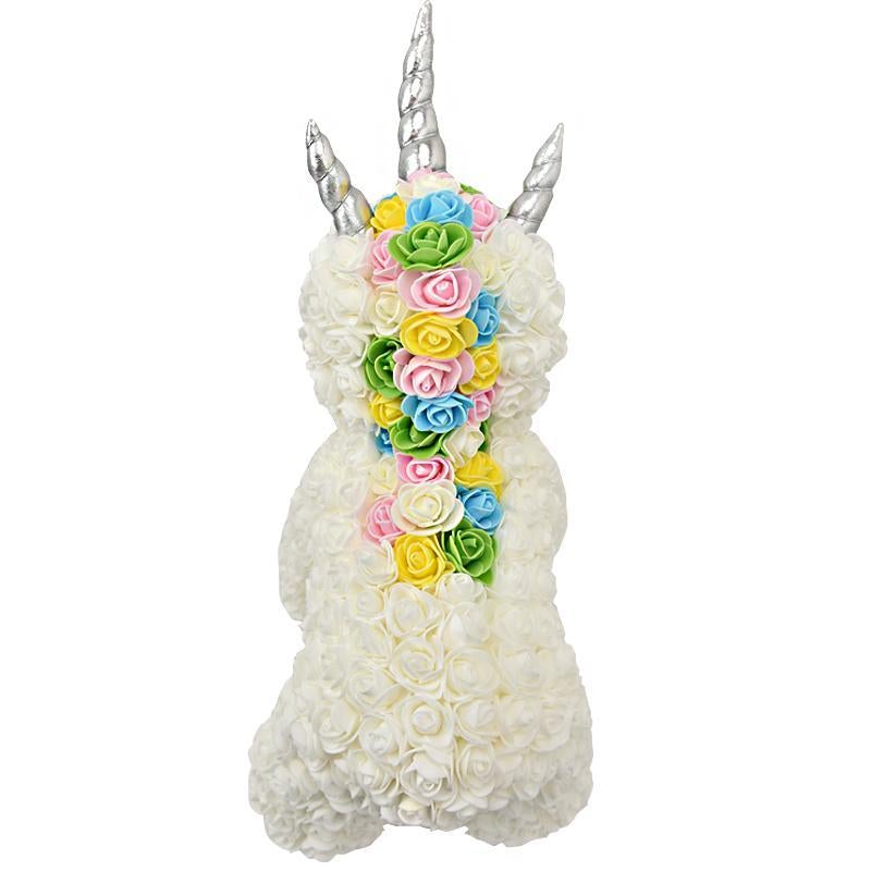 Standing Unicorn Rose Bear Large (5 Colors)