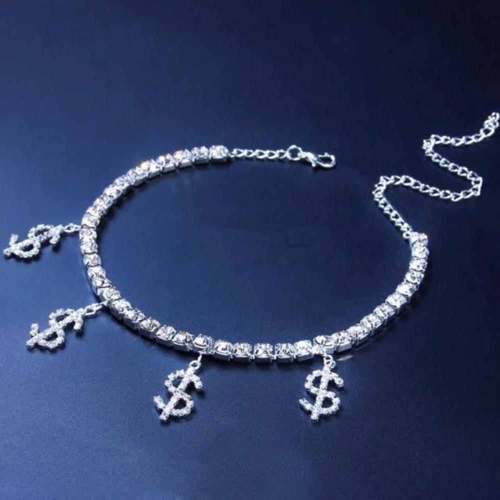 Iced Butterfly Pendant Anklet (12 Variants) 3 Colors Cubic Zirconia