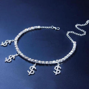 Iced Butterfly Pendant Anklet (12 Variants) 3 Colors Cubic Zirconia