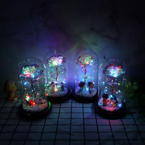 Rainbow Orbs Galaxy Enchanted Rose LED Glass Display (7 Designs)