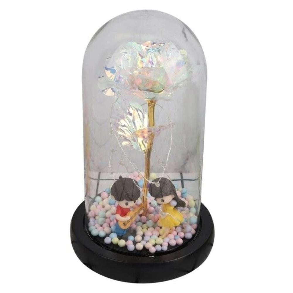 Rainbow Orbs Galaxy Enchanted Rose LED Glass Display (7 Designs)