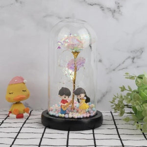 Rainbow Orbs Galaxy Enchanted Rose LED Glass Display (7 Designs)