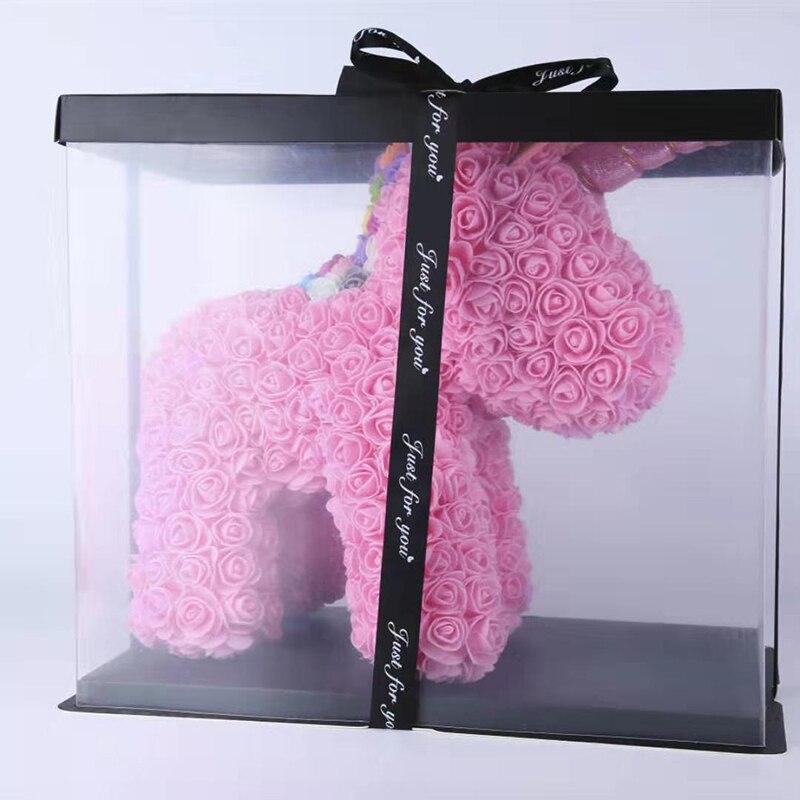 Standing Unicorn Rose Bear Large (5 Colors)