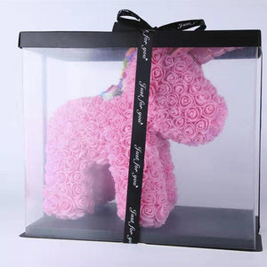 Standing Unicorn Rose Bear Large (5 Colors)