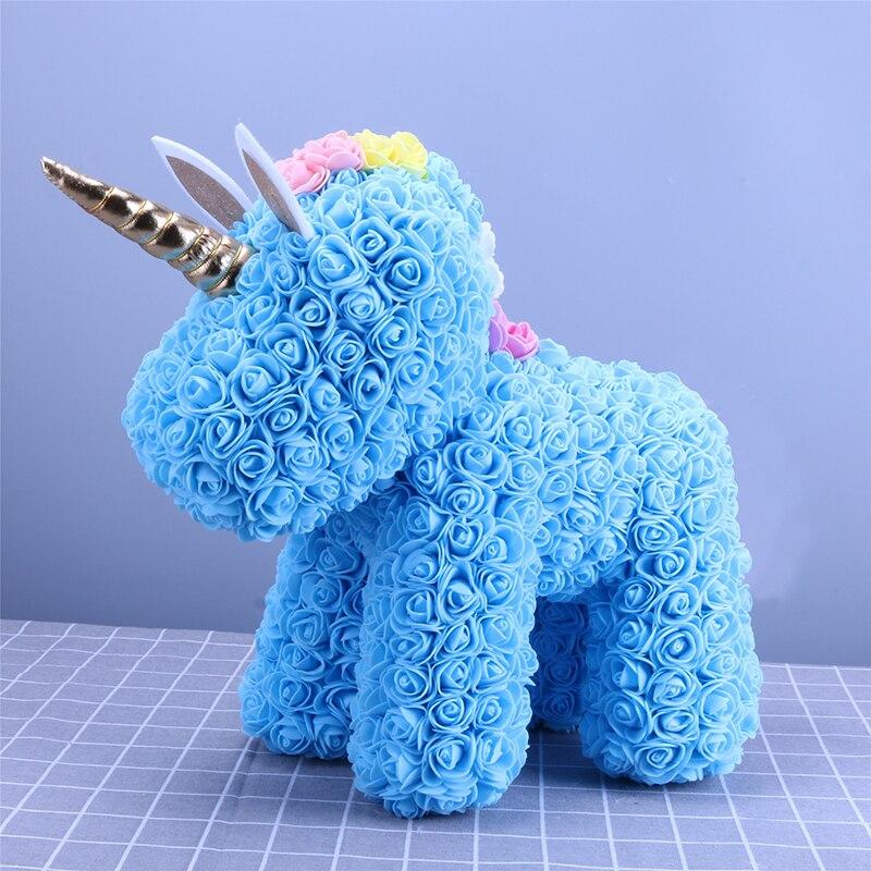 Standing Unicorn Rose Bear Large (5 Colors)