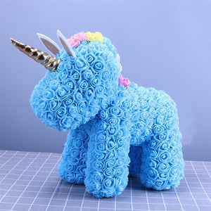 Standing Unicorn Rose Bear Large (5 Colors)