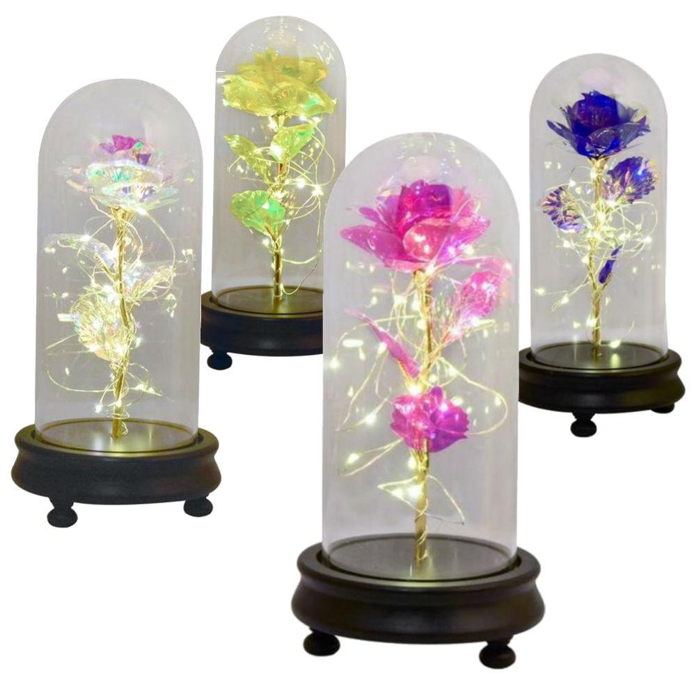 New Colors Galaxy Enchanted Rose LED Glass Display (5 Designs)