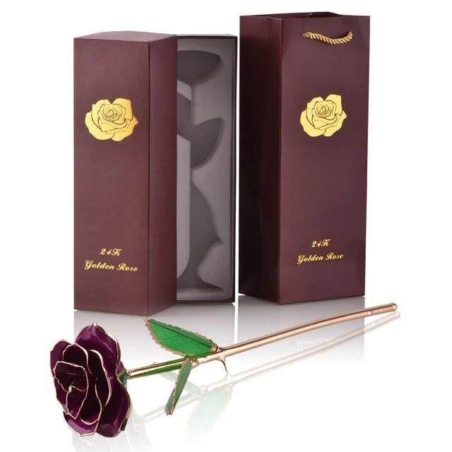 Preserved 24k Gold Long Stem Immortal Rose (16 Colors)