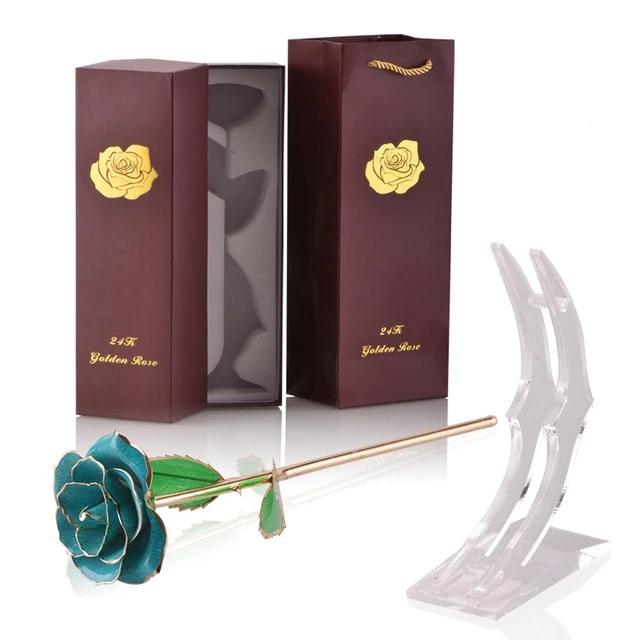 Preserved 24k Gold Long Stem Immortal Rose (16 Colors)