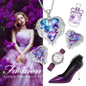 Swarovski® Crystal Angel Heart Pendant Necklace & Earrings Set (5 Styles)