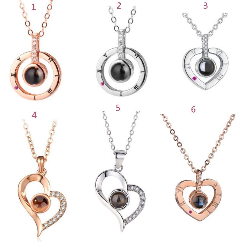 "I Love You" Forever 100 Language Micro Projection Necklace With Optional Rose Box