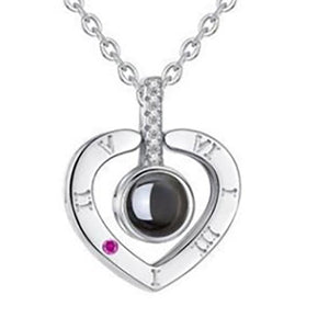 "I Love You" Forever 100 Language Micro Projection Necklace With Optional Rose Box