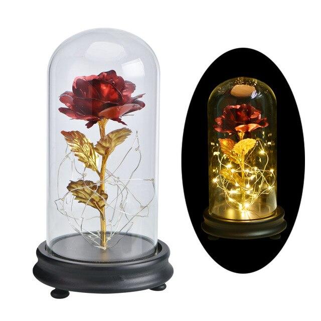 24k Enchanted Rose LED Glass Display (Red Blue or Gold)