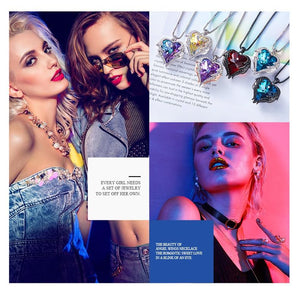 Swarovski® Crystal Angel Heart Pendant Necklace (9 Styles)